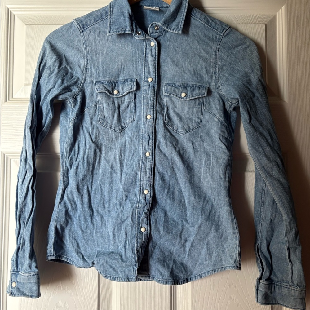 H&M Light Blue Denim Shirt